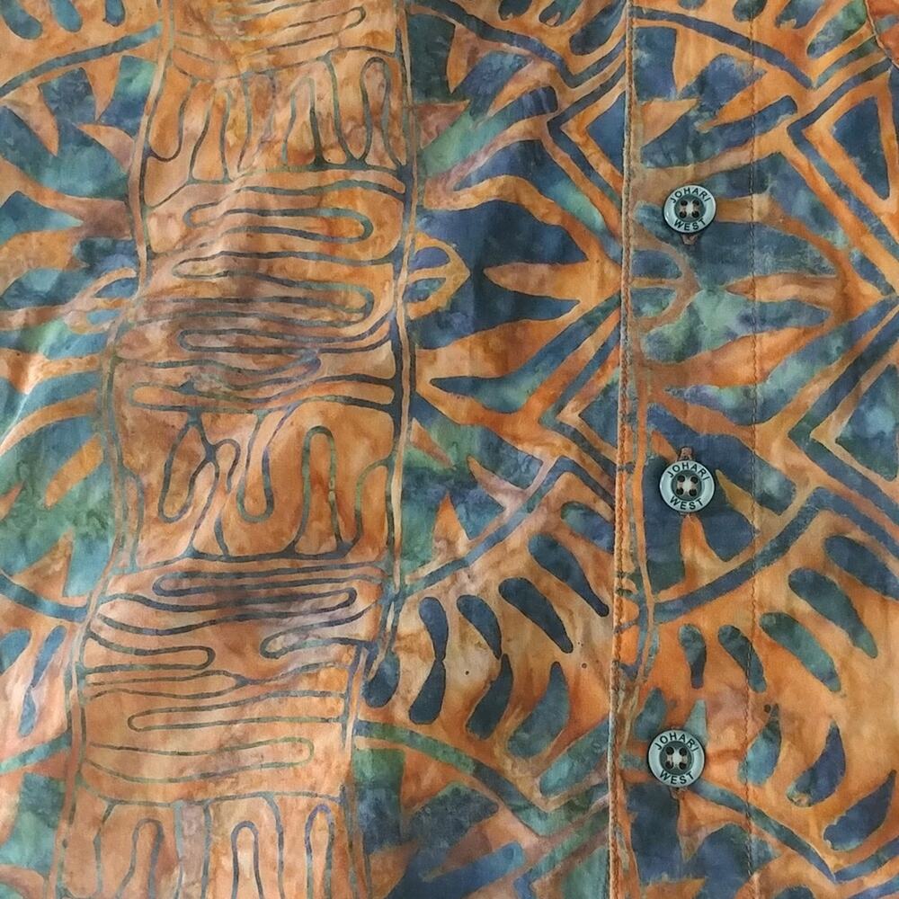 Johari West Natural Leisure Wear Shirt Tribal Hawaiian Size M - Picture 6 of 6